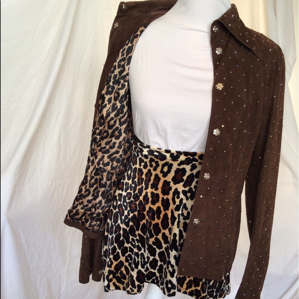 Dolce & Gabbana Brown Suede & Swarovski Crystal Shirt/Jacket